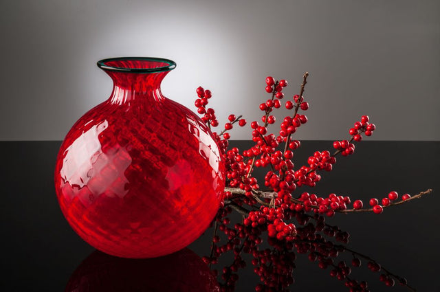 MONOFIORI BALLOTON VASE IN RED