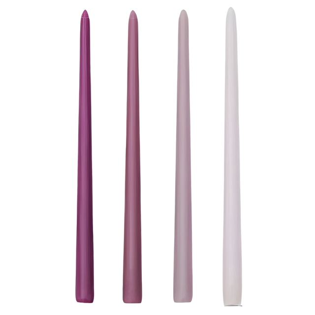 CANDLE SET, 4 PCS IN PURPLE
