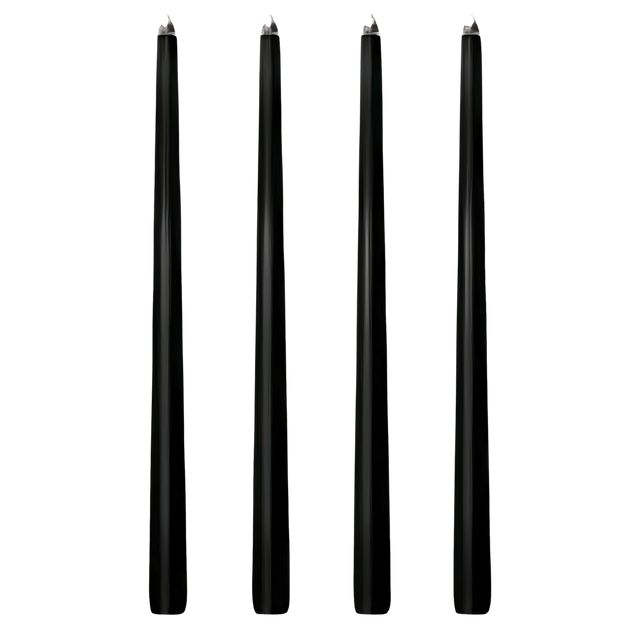 CANDLE SET, 4 PCS IN BLACK