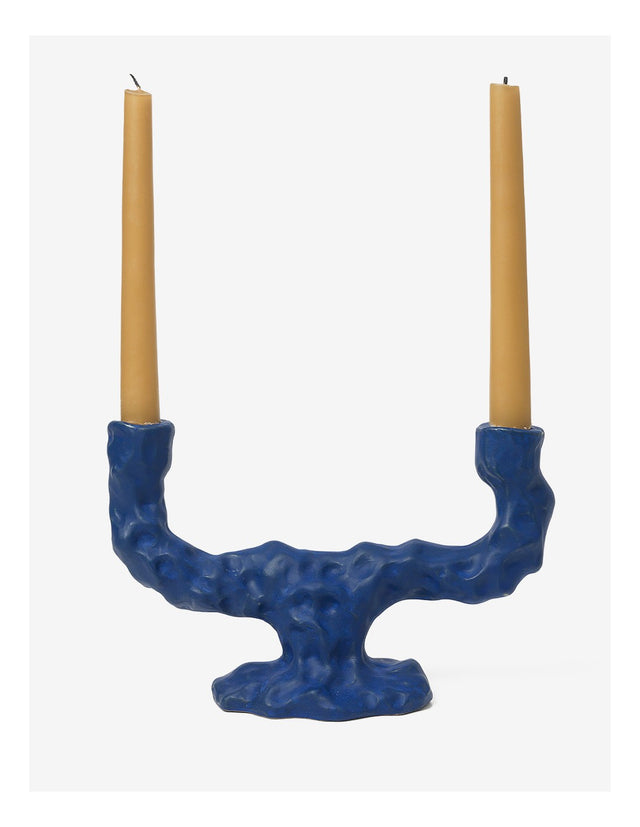 DITO DOUBLE CANDLE HOLDER IN BLUE