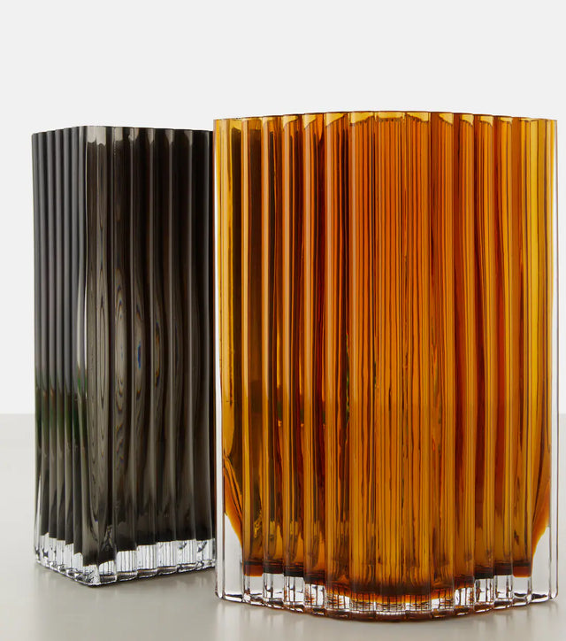 FOLIUM TALL VASE IN AMBER