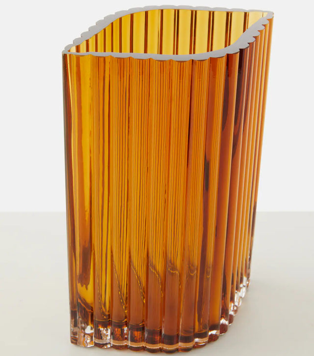 FOLIUM TALL VASE IN AMBER