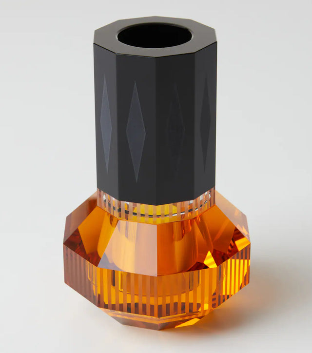 CHICAGO VASE IN AMBER & BLACK