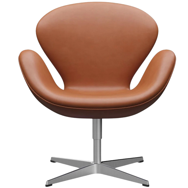 SWAN LEATHER CHAIR IN WALNUT