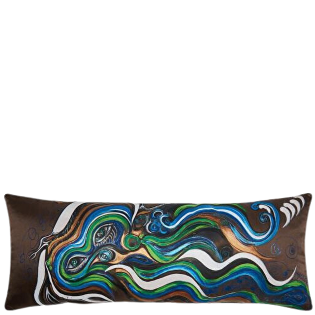 ALPAQ STUDIO. ABSTRACT SILK RECTANGULAR CUSHION