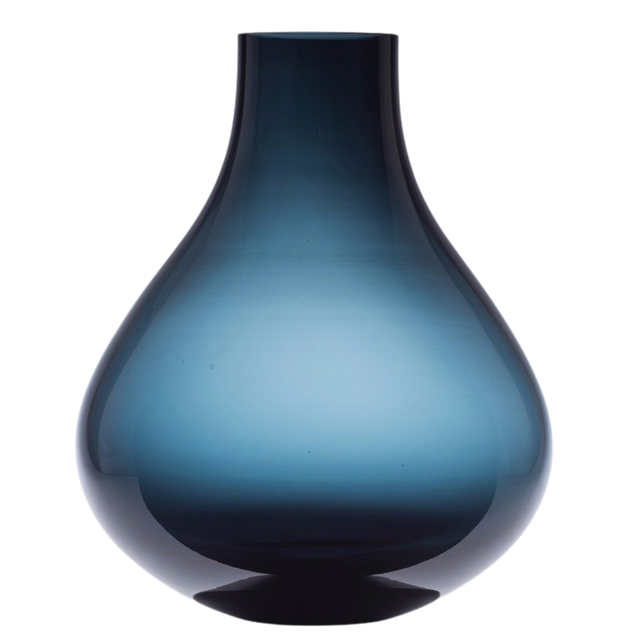 BULB GLASS VASE IN BLUE