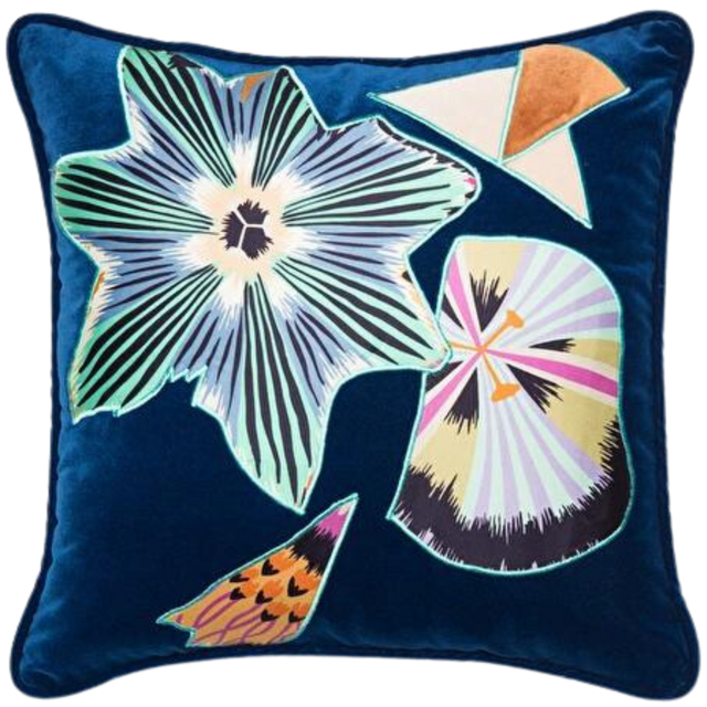 ALPAQ STUDIO. SAKS VELVET CUSHION IN OCEAN BLUE