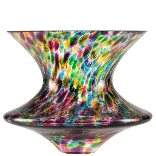 WHIRLIGIG COLOURFUL GLASS VASE