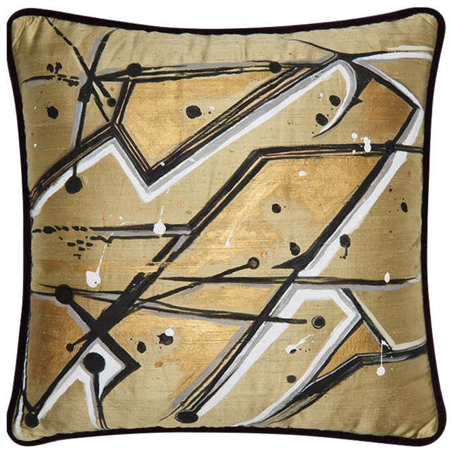 ALPAQ STUDIO.  ABSTRACT SILK CUSHION