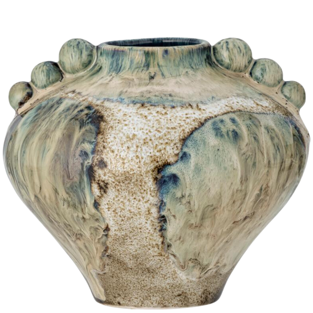 COPHIA VASE IN BLUE & BEIGE