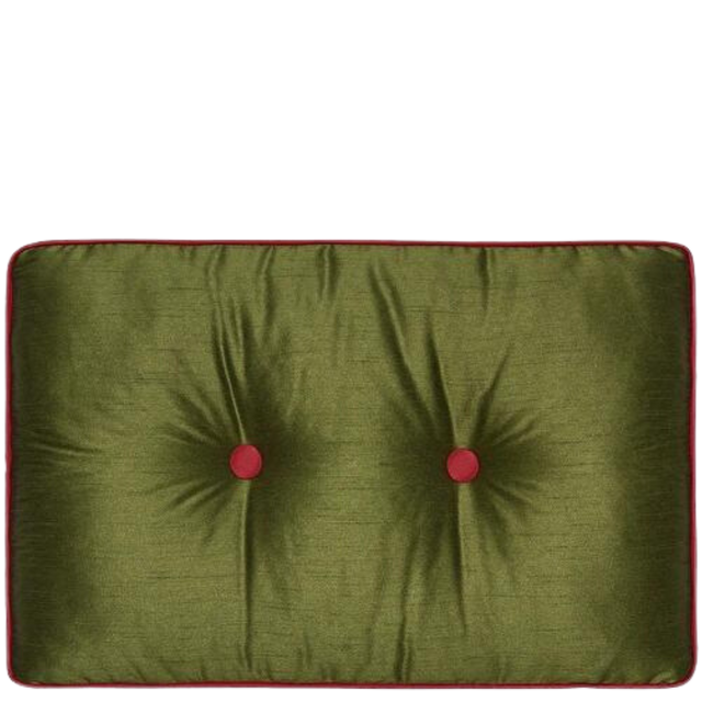 ALPAQ STUDIO. LUXURIOUS SILK CUSHION IN GREEN