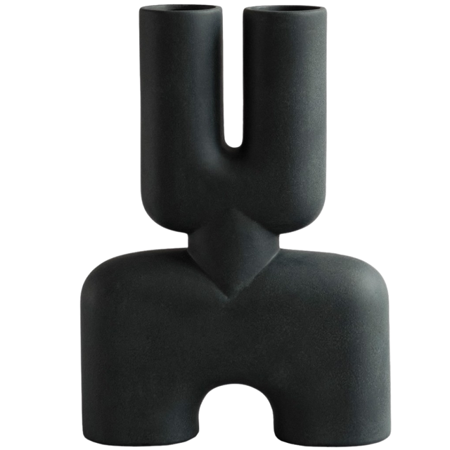 COBRA DOUBLE BLACK VASE