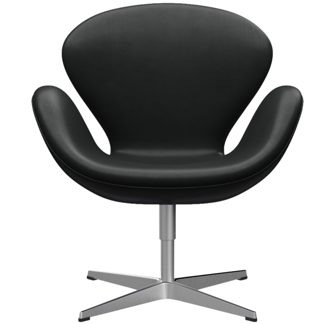 SWAN LEATHER CHAIR IN BLACK