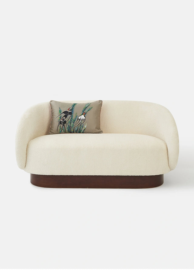 ALPAQ STUDIO.  SWALLOWS SILK RECTANGULAR CUSHION